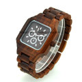 Hochwertige handgefertigte Holzmaserung Chronograph Unisex Uhr aus Holz